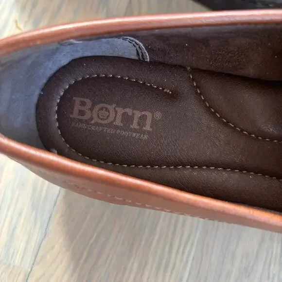 Like New Worn Once Born Brown Carrera Leather Penny Loafers - Picture 5 of 9